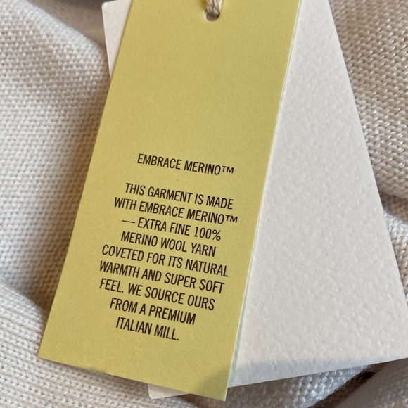 Wilfred Aritzia Clara Merino Wool Waist Sweater cream Med NWT - Picture 6 of 7